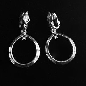 Vintage Crown Trifari Rhinestone Earrings